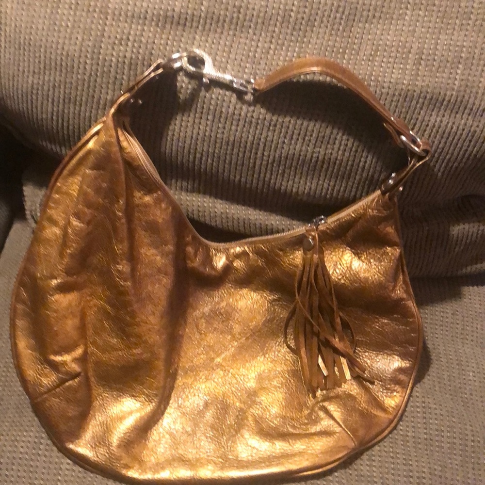 Gold leather pocketbook